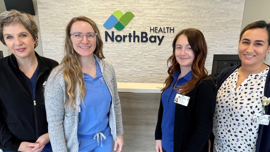 The team Dixon team includes (left to right) Kim Beatty, M.A.; Anne Keith, N.P.; Alex Montoya, patient service representative; and Sheila Rivera, practice manager.