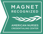 Magnet Logo with the text &quot;Magnet recognized. American Nurses Credentialing Center&quot;